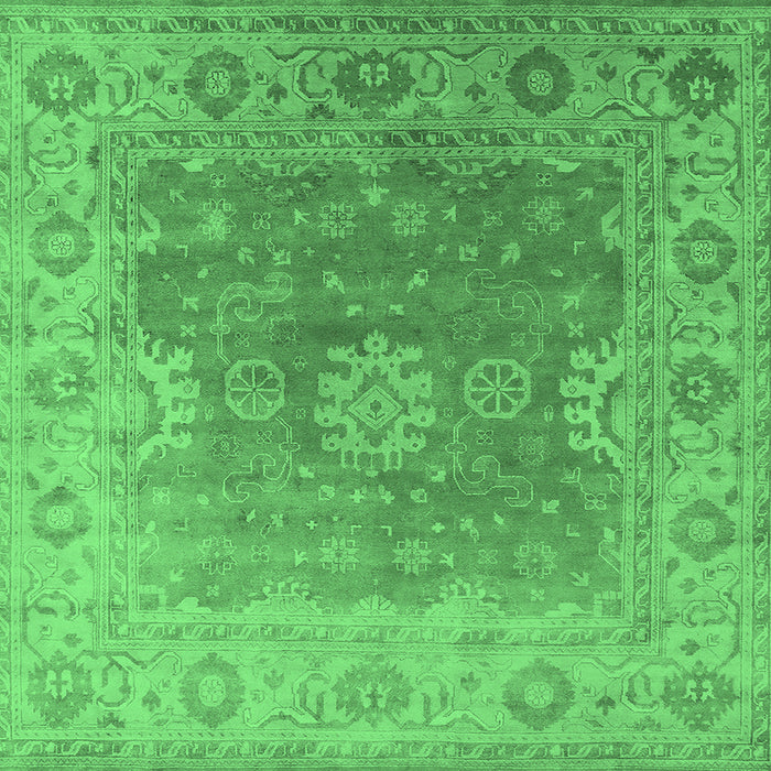 Square Oriental Emerald Green Industrial Rug, urb1624emgrn