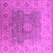 Square Machine Washable Oriental Pink Industrial Rug, wshurb1624pnk