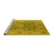 Sideview of Machine Washable Oriental Yellow Industrial Rug, wshurb1624yw