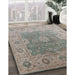 Mid-Century Modern Army Brown Oriental Rug in Family Room, urb1624