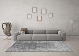 Machine Washable Oriental Gray Industrial Rug in a Living Room,, wshurb1624gry