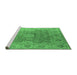 Sideview of Machine Washable Oriental Emerald Green Industrial Area Rugs, wshurb1624emgrn