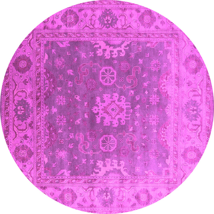 Round Oriental Pink Industrial Rug, urb1624pnk