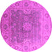 Round Oriental Pink Industrial Rug, urb1624pnk