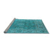 Sideview of Machine Washable Oriental Light Blue Industrial Rug, wshurb1624lblu