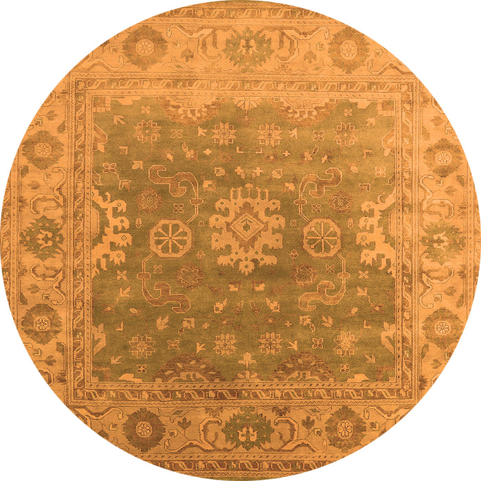 Round Oriental Orange Industrial Rug, urb1624org
