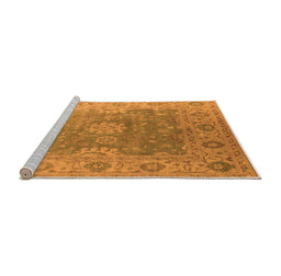 Sideview of Machine Washable Oriental Orange Industrial Area Rugs, wshurb1624org