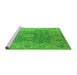 Sideview of Machine Washable Oriental Green Industrial Area Rugs, wshurb1624grn