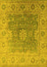 Machine Washable Oriental Yellow Industrial Rug, wshurb1624yw