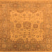 Square Machine Washable Oriental Orange Industrial Area Rugs, wshurb1625org