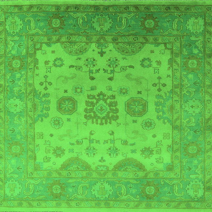 Square Oriental Green Industrial Rug, urb1625grn