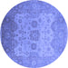 Round Oriental Blue Industrial Rug, urb1625blu