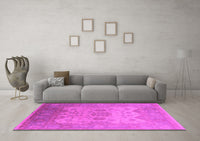 Machine Washable Oriental Pink Industrial Rug, wshurb1625pnk