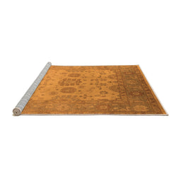 Sideview of Machine Washable Oriental Orange Industrial Area Rugs, wshurb1625org