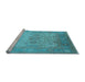 Sideview of Machine Washable Oriental Light Blue Industrial Rug, wshurb1625lblu