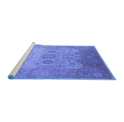 Sideview of Machine Washable Oriental Blue Industrial Rug, wshurb1625blu