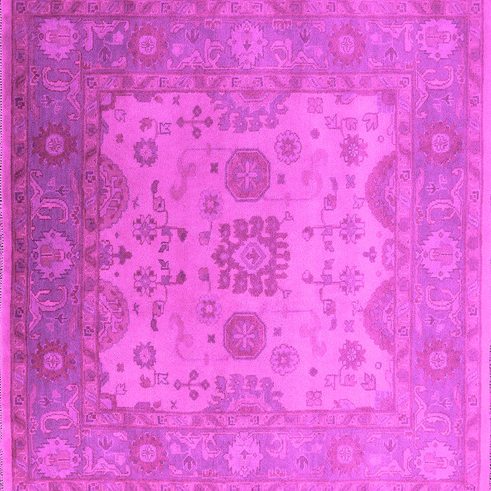 Square Machine Washable Oriental Pink Industrial Rug, wshurb1625pnk