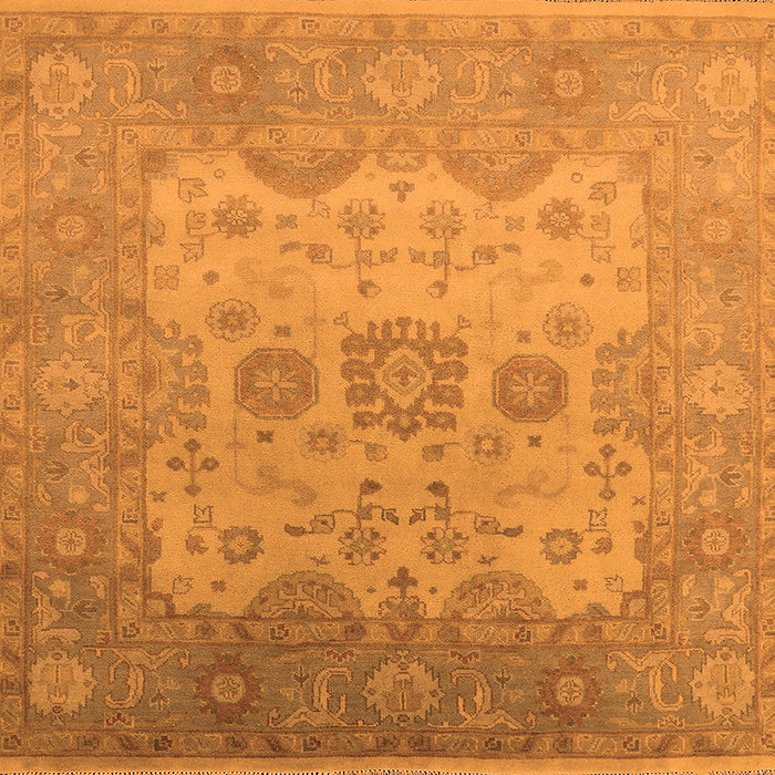 Square Oriental Orange Industrial Rug, urb1625org