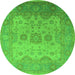 Round Oriental Green Industrial Rug, urb1625grn