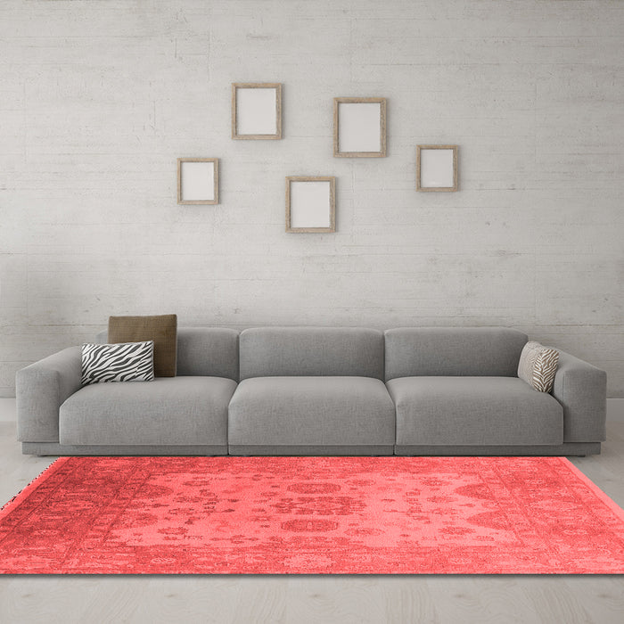 Industrial Red Washable Rugs