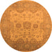 Round Oriental Orange Industrial Rug, urb1625org