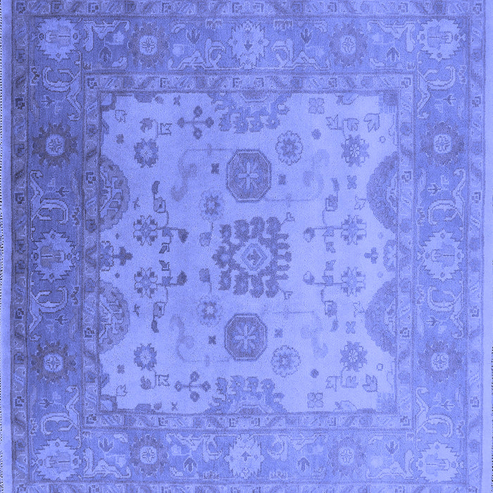 Square Machine Washable Oriental Blue Industrial Rug, wshurb1625blu