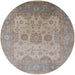 Round Mid-Century Modern Rose Purple Oriental Rug, urb1625