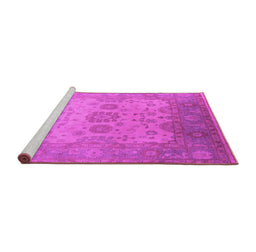 Sideview of Machine Washable Oriental Pink Industrial Rug, wshurb1625pnk