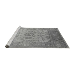 Sideview of Machine Washable Oriental Gray Industrial Rug, wshurb1625gry