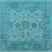 Square Oriental Light Blue Industrial Rug, urb1626lblu