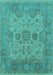 Machine Washable Oriental Turquoise Industrial Area Rugs, wshurb1626turq