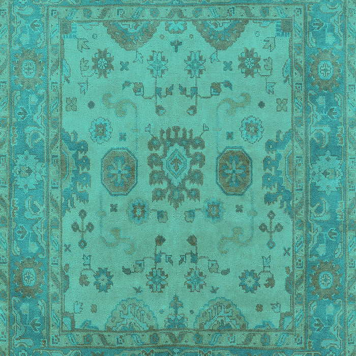 Machine Washable Oriental Turquoise Industrial Area Rugs, wshurb1626turq