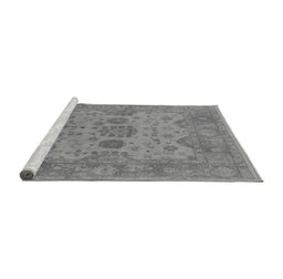 Sideview of Machine Washable Oriental Gray Industrial Rug, wshurb1626gry