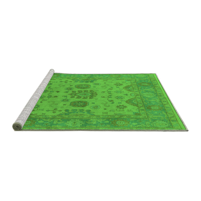 Sideview of Machine Washable Oriental Green Industrial Area Rugs, wshurb1626grn