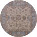 Round Mid-Century Modern Rose Purple Oriental Rug, urb1626