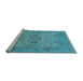 Sideview of Machine Washable Oriental Light Blue Industrial Rug, wshurb1626lblu