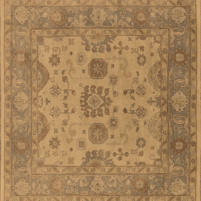 Square Machine Washable Oriental Brown Industrial Rug, wshurb1626brn