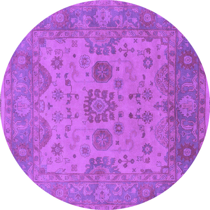 Round Oriental Purple Industrial Rug, urb1626pur
