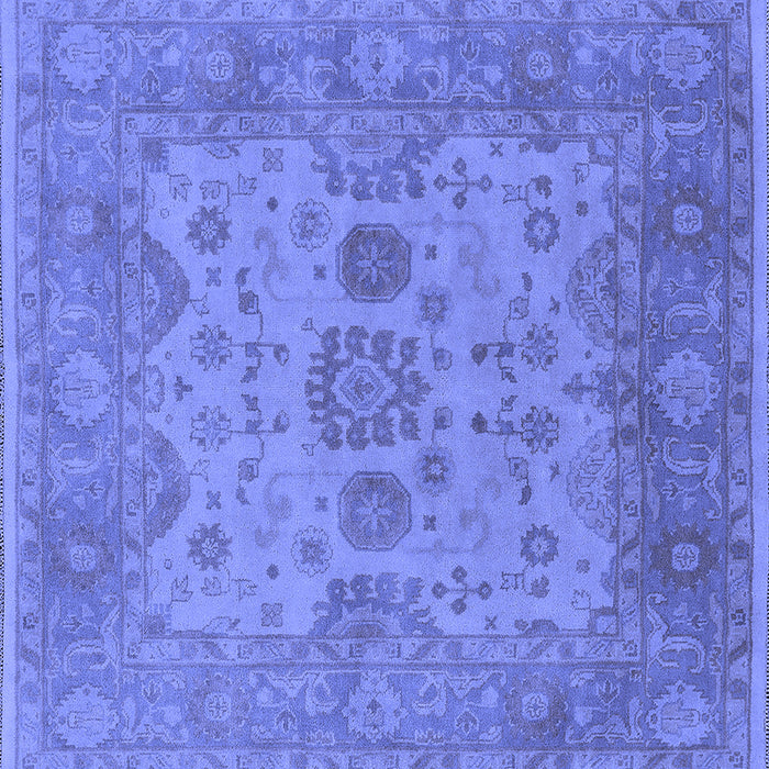Square Machine Washable Oriental Blue Industrial Rug, wshurb1626blu
