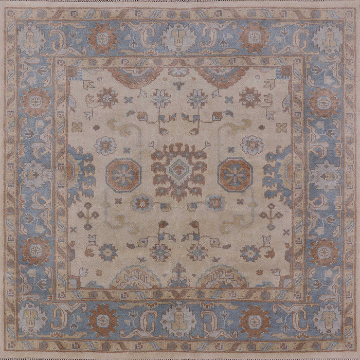 Square Mid-Century Modern Rose Purple Oriental Rug, urb1626