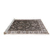 Sideview of Machine Washable Industrial Modern Coffee Brown Rug, wshurb1627