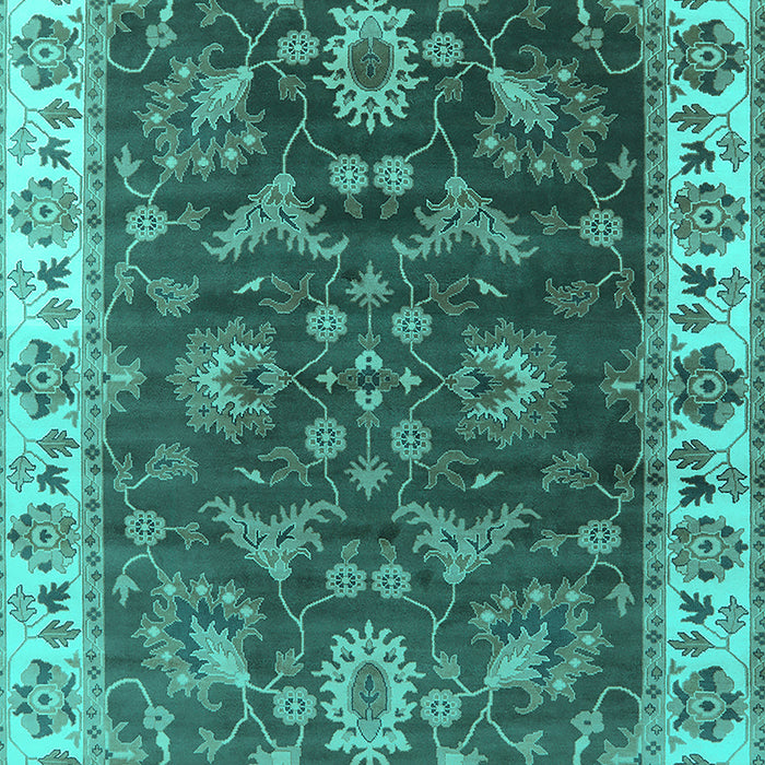 Machine Washable Oriental Turquoise Industrial Area Rugs, wshurb1627turq