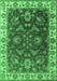 Machine Washable Oriental Emerald Green Industrial Area Rugs, wshurb1627emgrn