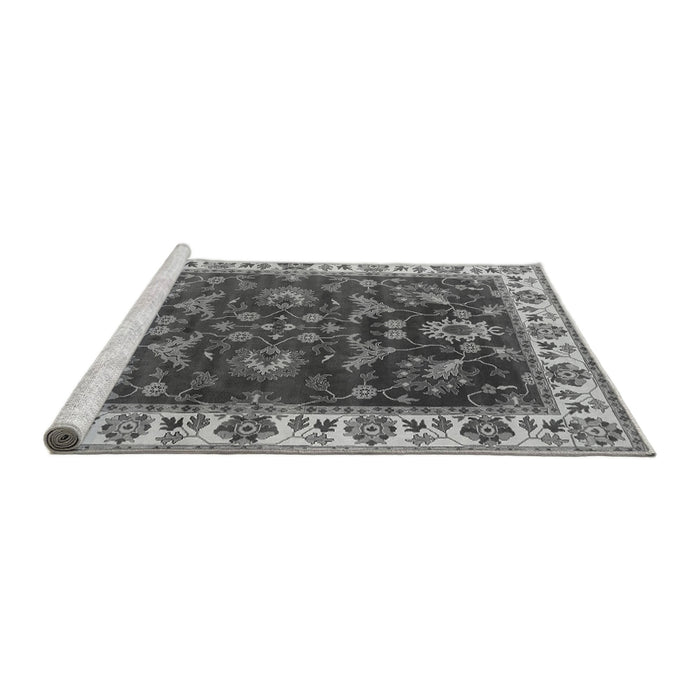 Sideview of Machine Washable Oriental Gray Industrial Rug, wshurb1627gry