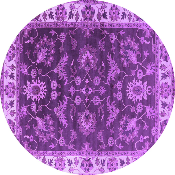 Round Oriental Purple Industrial Rug, urb1627pur