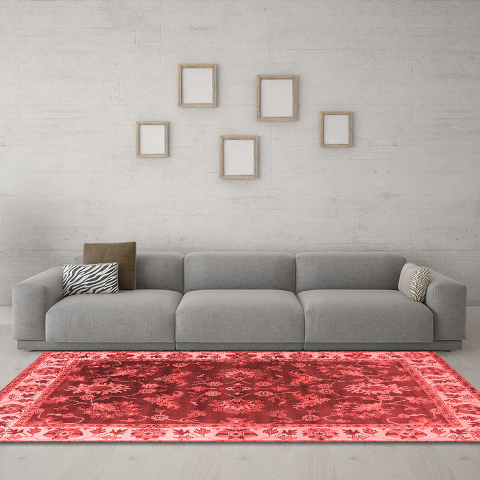 Industrial Red Washable Rugs