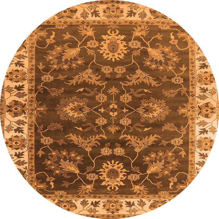 Round Oriental Orange Industrial Rug, urb1627org