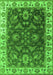 Machine Washable Oriental Green Industrial Area Rugs, wshurb1627grn