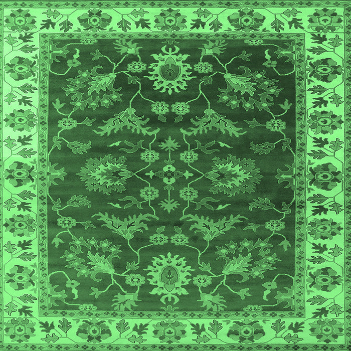 Square Oriental Emerald Green Industrial Rug, urb1627emgrn