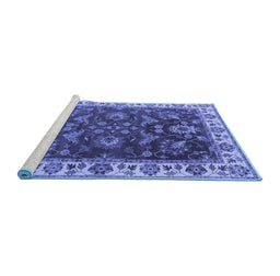 Sideview of Machine Washable Oriental Blue Industrial Rug, wshurb1627blu